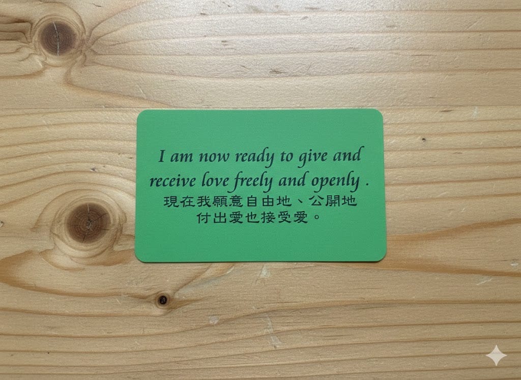 I am now ready to give and receive love freely and openly.